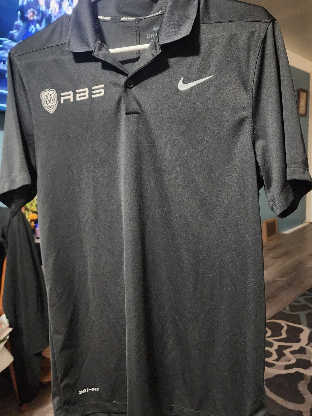 Nike Black Dri-FIT Polo with ABS & Swoosh Sz Small